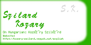 szilard kozary business card